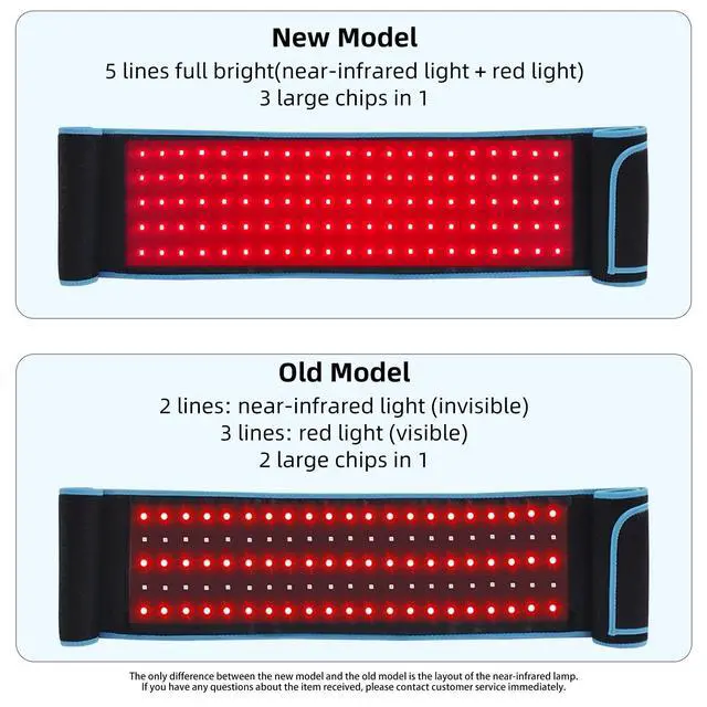Alt view image 7 of 7 - Red Light Therapy, Infrared Light Therapy for Body Waist Back Shoulder Leg Knee Muscle Relief, LED 3 Chips in 1 660nm 850nm Wearable Large Red Light Belt with Timer Remote, Ideal Gift for Woman Man