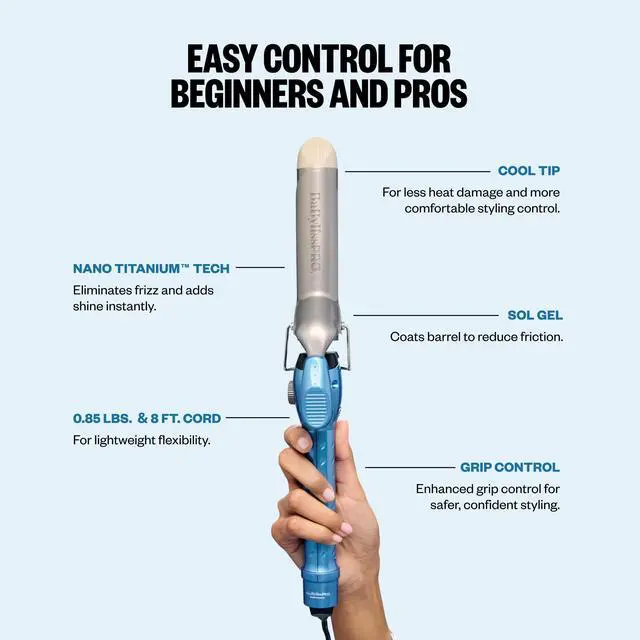 Alt view image 5 of 7 - Nano Titanium Spring Curling Iron, 1.25" Professional Spring Hair Curler for Long Lasting Curls & All Hair Types