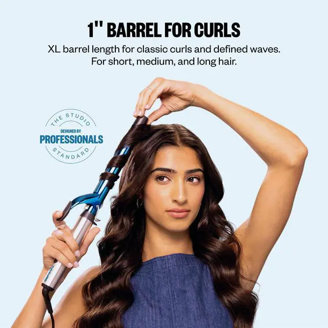 Alt view image 2 of 7 - Nano Titanium 1 inch Curling Iron with Extended Barrel, Professional Spring Hair Curler for Medium to Longer Hair Types