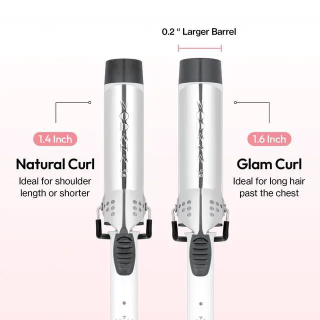 Alt view image 5 of 7 - Professional GlamWave Ceramic Curling Iron, Long-Lasting Natural Curls, Instant Heat, Hair Curler, Curling Wand, Available in USA (1.6 inch, White)
