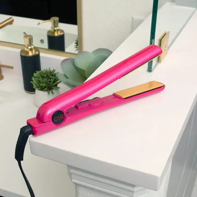 Alt view image 4 of 7 - Tourmaline Ceramic Flat Iron Hair Straightener 1", Professional Hair Styling Tool for Silky Smooth Hair, Frizz Control & Curling, Pure Pink 1" Plates
