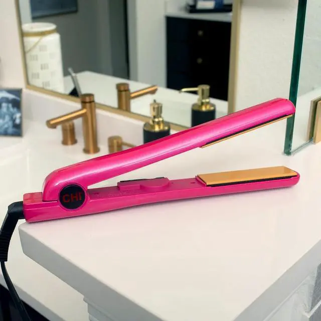 Alt view image 6 of 7 - Tourmaline Ceramic Flat Iron Hair Straightener 1", Professional Hair Styling Tool for Silky Smooth Hair, Frizz Control & Curling, Pure Pink 1" Plates