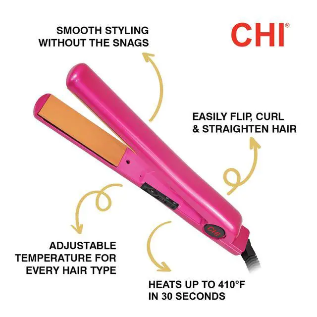 Alt view image 2 of 7 - Tourmaline Ceramic Flat Iron Hair Straightener 1", Professional Hair Styling Tool for Silky Smooth Hair, Frizz Control & Curling, Pure Pink 1" Plates