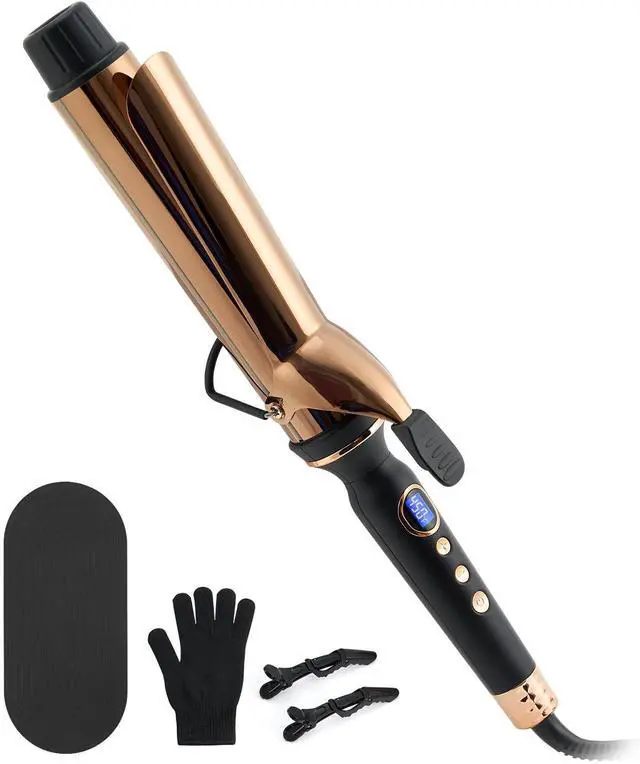 Main image of Titanium 2 Inch Curling IronExtra-Long Barrel for Long Hair, Curling Iron 2 Inch with Dual PTC Heater, 12 Heat Settings Big Barrel Curling Irons, 60 Mins Auto-Off & Dual Voltage