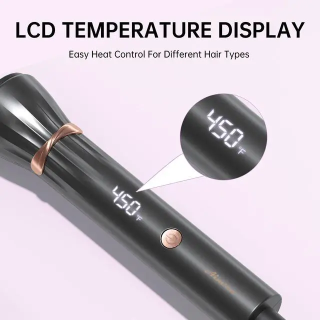 Alt view image 3 of 7 - Small Curling Iron 3/8 Inch, Small Curling Wand with LCD Temperature Display, Skinny Curling Wand for Defined Curls, Adjustable Heat Wand Curler for Short & Long Hair