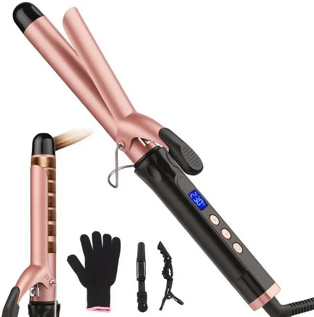Main image of 1 Inch Curling Iron Wand for Short & Long Hair, 25mm Curling Iron with Clamp for Classic & Bouncy Curls, Ceramic Barrel Hair Curler with Adjustable Temperature, Dual Voltage, Heat Resistant Glove