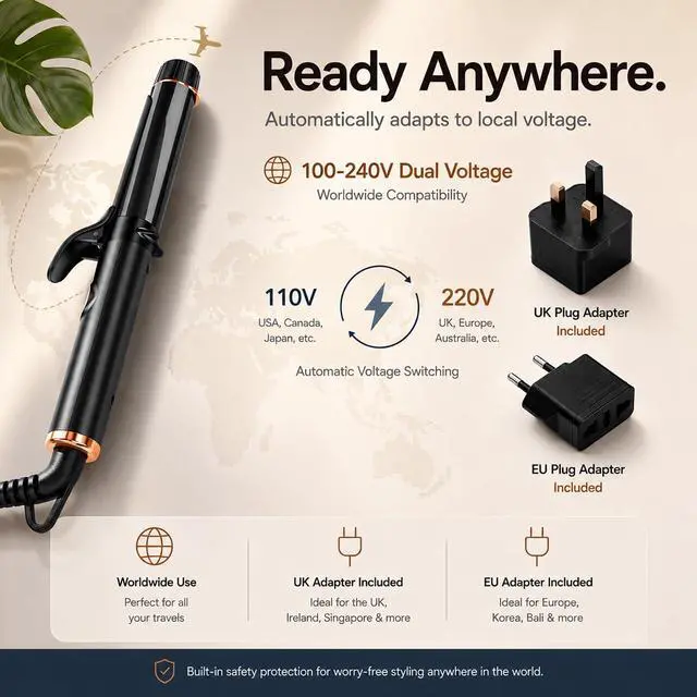Alt view image 3 of 7 - 1 Inch Mini Travel Curling Iron for Short Hair