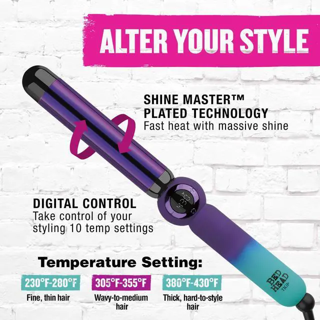 Alt view image 4 of 5 - Rough Volume Digital Hair Curling Wand | Fast Heat Up and Massive Shine, (1-1/4 in)