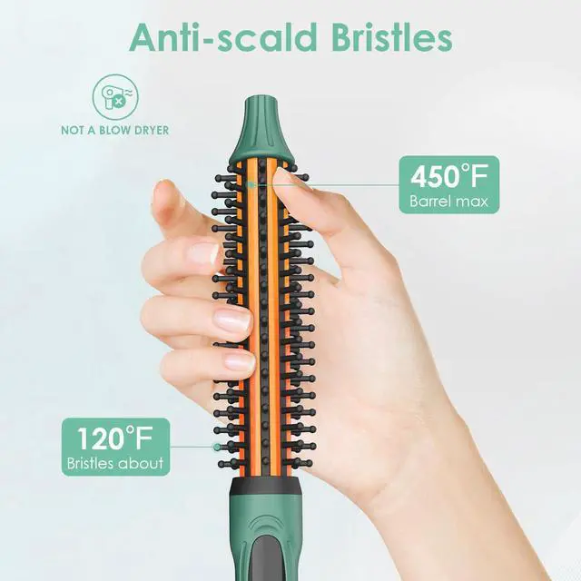 Alt view image 3 of 7 - Mini Thermal Round Brush, 1/2 Inch Barrel Volume Heat Styling Brush for Men and Women Short Thin Curly Straight Hair, Heated Curling Iron,12 Temperature Setting (1.1 Inch with Bristles)