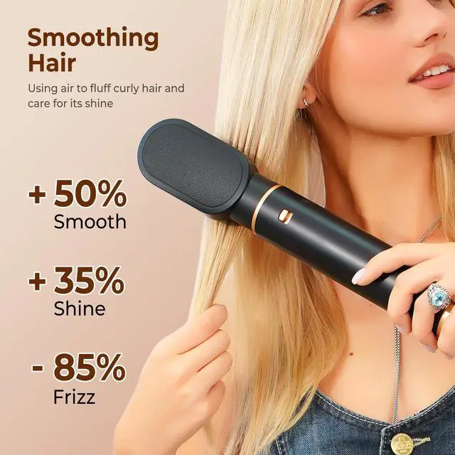 Alt view image 3 of 7 - 5 in 1 Blow Dryer Brush Set, Detachable Hot Air Styler & Hair Dryer Brush for Women, Blowout Brush with Auto Wrap Curling Iron, Smoothing Brush & Round Brush Volumizer for All Hair Types