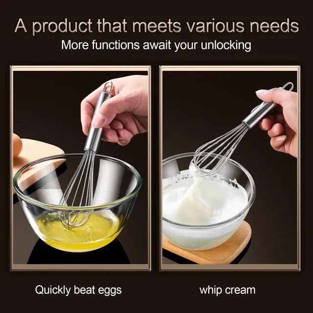 Alt view image 2 of 7 - Stainless Steel Whisk (8.4 inches, Silver)