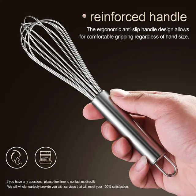 Alt view image 5 of 7 - Stainless Steel Whisk (8.4 inches, Silver)