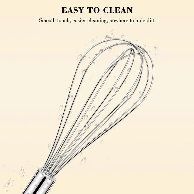 Alt view image 5 of 7 - Stainless Steel Whisk Set 8" 10" 12" Kitchen Whisk Balloon Whisk Kitchen Wisk Wire Whisks for Cooking, Whisking, Blending, Beating, Stirring-3 Pack