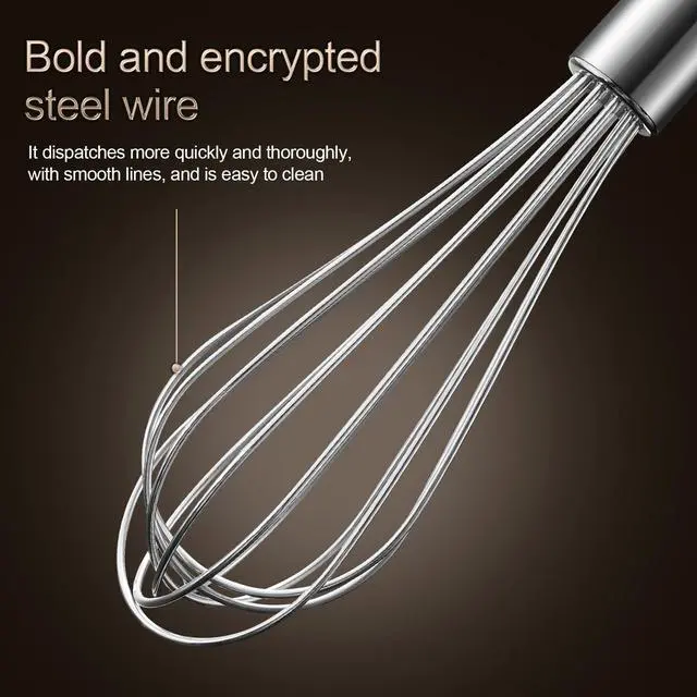 Alt view image 3 of 7 - Stainless Steel Whisk (8.4 inches, Silver)