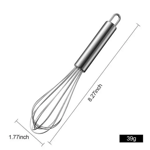 Alt view image 6 of 7 - Stainless Steel Whisk (8.4 inches, Silver)