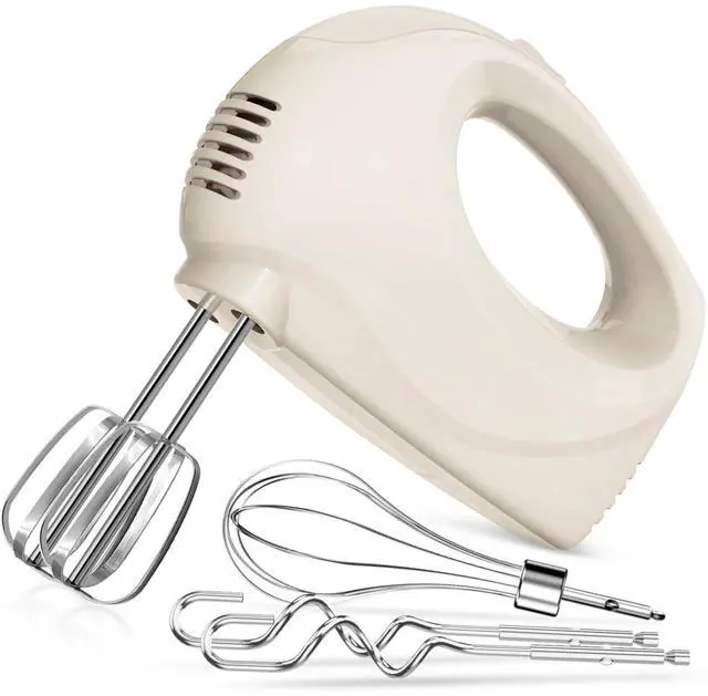Main image of Handmixer Electric Handheld - 5 Speed Portable Kitchen Mixer Electric with 5 Stainless Steel Accessories Whisk, Food Beater for Whipping Mixing Cookies(Beige)
