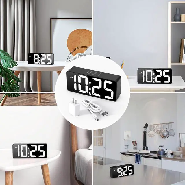 Alt view image 7 of 7 - Senior Friendly Digital Alarm Clock, 7.5 Inches Large Display, Easy to Ues, Fully Range Brightness, Adjustable Volume, Convenient USB Charging Port for Bedside