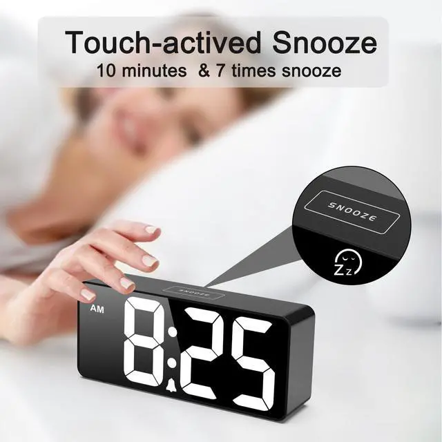 Alt view image 6 of 7 - Senior Friendly Digital Alarm Clock, 7.5 Inches Large Display, Easy to Ues, Fully Range Brightness, Adjustable Volume, Convenient USB Charging Port for Bedside