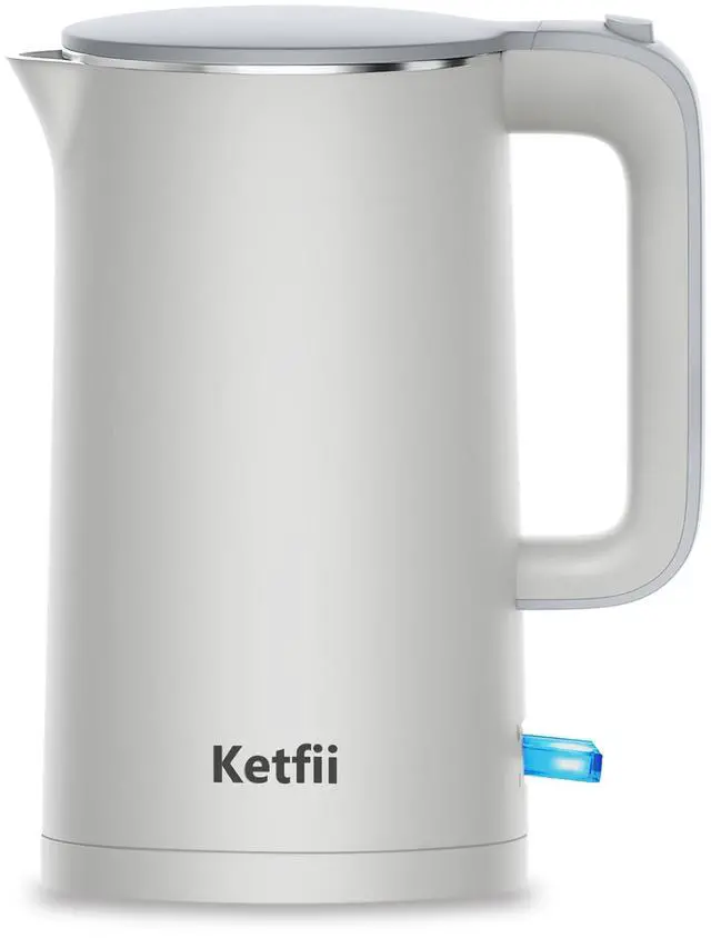 Main image of Electric 1.7L, Double Wall 304 Stainless Steel Hot Water Boiler with Seamless Inner Pot, BPA-Free Electric Tea Kettle, Auto Shut-Off, Boil-Dry Protection, Dual-Angle Lid, 360° Cordless Base