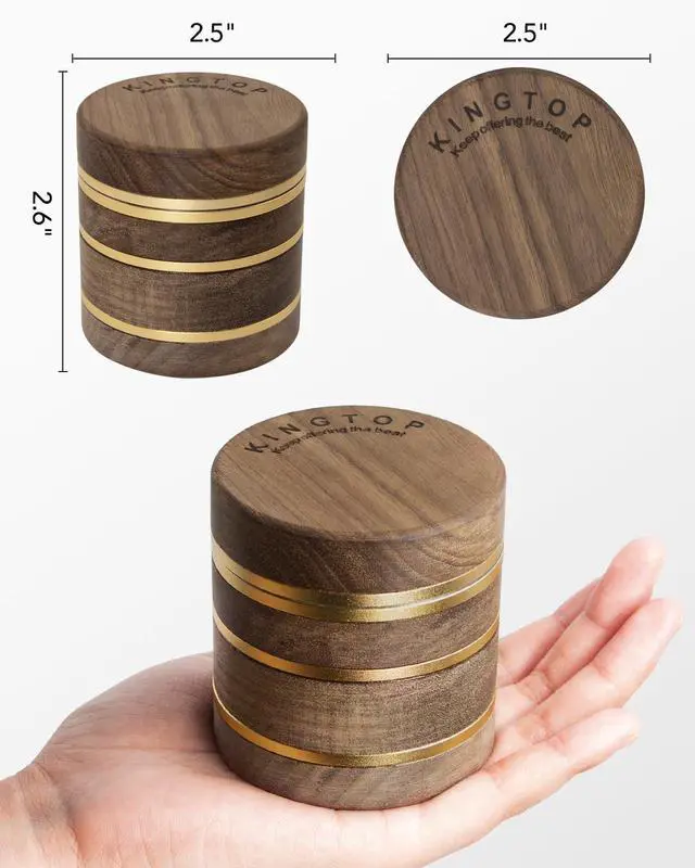 Alt view image 5 of 7 - 2.5" Grinder Manual Spice Grinder, Walnut Wood & Aluminum Mill