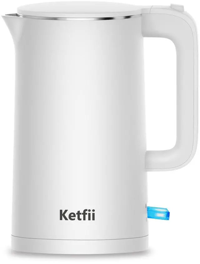Main image of Electric Kettle 1.7L, Seamless Inner Pot, Double-Walled Design, BPA-Free, Tea, Coffee & Hot Water Boiler, Dual-Angle Lid Opening, Auto Shut-Off & Boil-Dry Protection, 304 Stainless Steel, 1000W