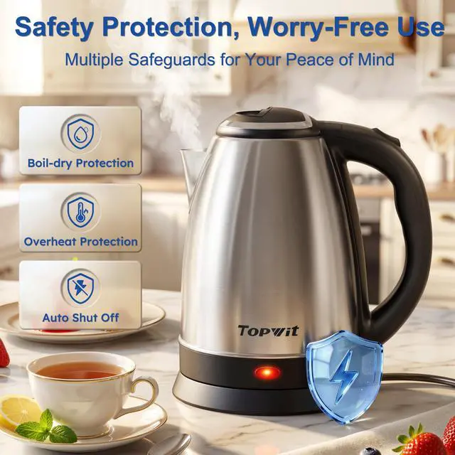 Alt view image 4 of 6 - 2.0L Stainless Steel Electric Kettle, Rapid Boiling Hot Water Kettle