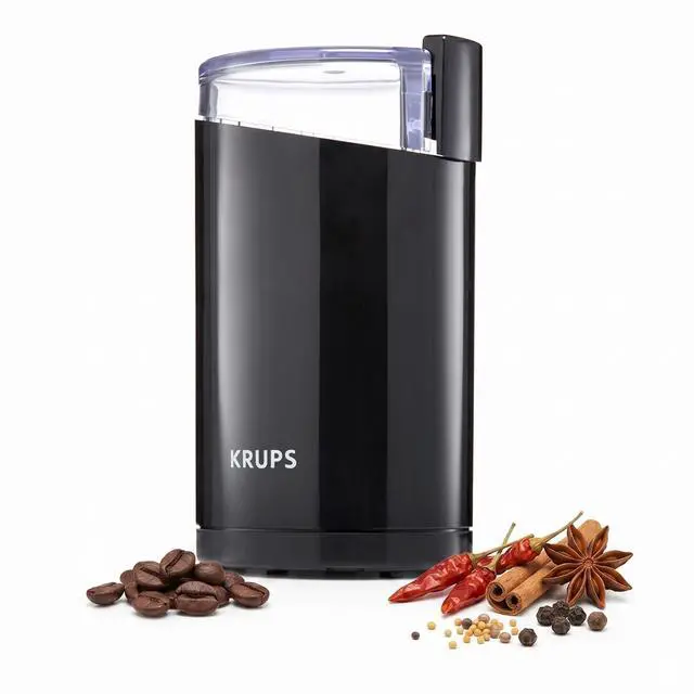 Main image of Precision Electric Coffee Grinders, 3 oz Capacity, 200W Motor, Stainless Steel Blades for Uniform Grinding of Beans, Herb and Nuts, Coffee and Spice Grinder Electric, (Black)