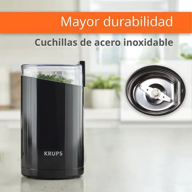 Alt view image 2 of 5 - Precision Electric Coffee Grinders, 3 oz Capacity, 200W Motor, Stainless Steel Blades for Uniform Grinding of Beans, Herb and Nuts, Coffee and Spice Grinder Electric, (Black)