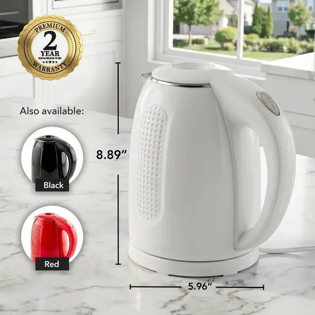 Alt view image 7 of 7 - 1.7L Double Wall Electric Tea Kettle, 1100W Power, White KD64W