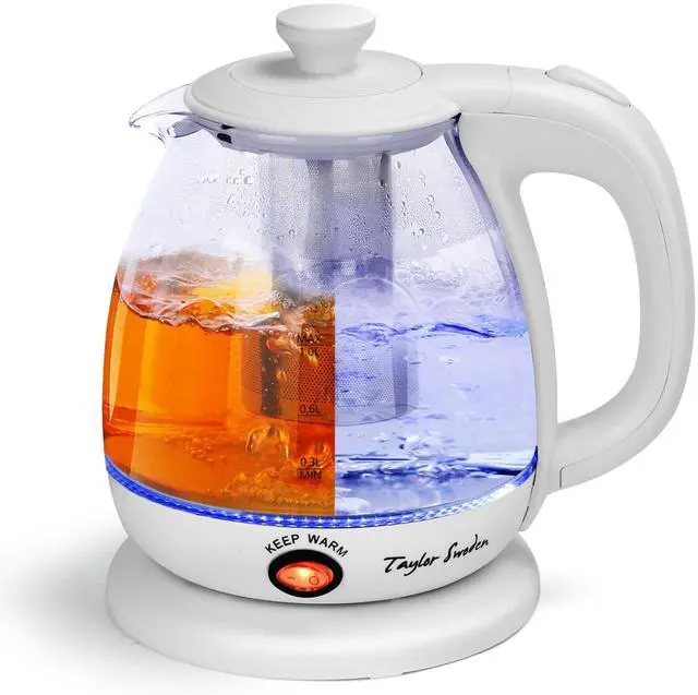 Main image of Electric Kettle With Tea Infuser, 1L Small Electric Kettle With Keep Warm, LED Light Hot Water Boiler & Heater For Coffee & Tea, Auto Shut-Off & Boil Dry Protection, Bpa Free, White