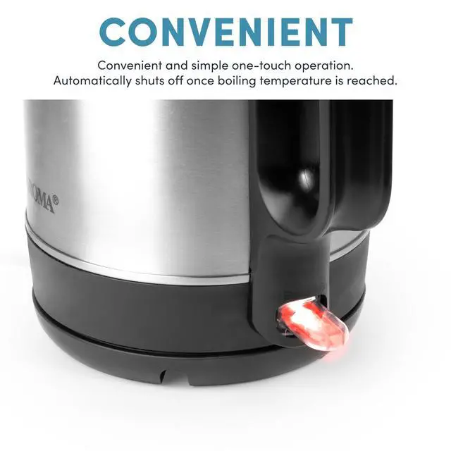 Alt view image 3 of 6 - ® 1.7-Liter Electric Kettle with Rapid Boil and Auto-Shut-Off in Stainless Steel (AWK-1401SB)