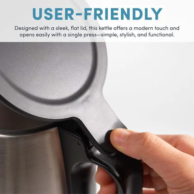 Alt view image 5 of 6 - ® 1.7-Liter Electric Kettle with Rapid Boil and Auto-Shut-Off in Stainless Steel (AWK-1401SB)