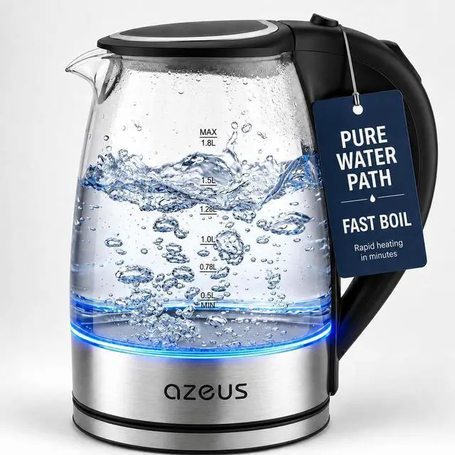 Main image of 1.8L Electric Kettle CX-817 - Fast Boil, Auto Shut-Off, Boil-Dry Protection, 360° Swivel Base - Stainless Steel Water Boiler for Tea, Coffee, and Hot Water