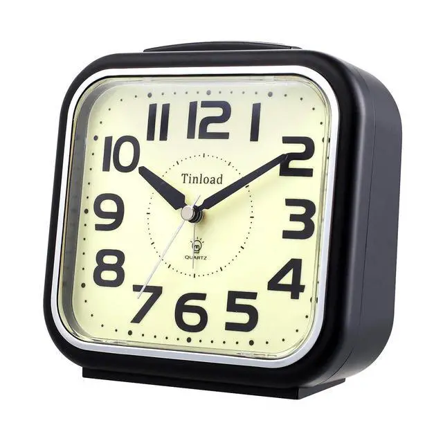 Alt view image 3 of 6 - 5.5" Large Analog Alarm Clock Silent Non Ticking, Glow in Dark dial, Gentle Wake, Beep Sounds, Increasing Volume, Battery Operated Snooze and Manual Light, Easy Set (Best for Elder)
