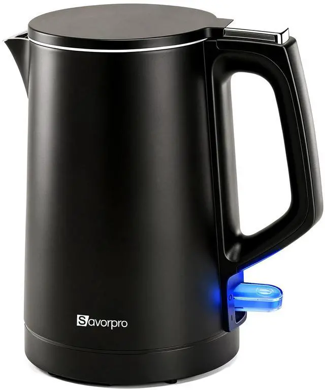 Main image of Small Electric Kettle 1000W Double Wall Stainless Steel 0.8L Water Boiler