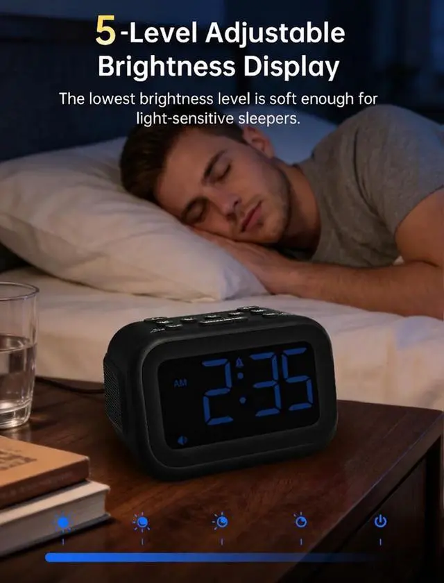 Alt view image 7 of 7 - Extra Loud Alarm Clock: 115dB On-Time Wake-Up
