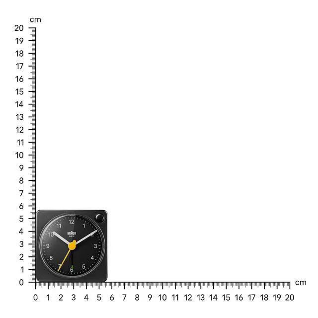 Alt view image 3 of 7 - Classic Travel Analogue Alarm Clock with Snooze and Light, Compact Size, Quiet Quartz Movement, Crescendo Beep Alarm in Black, BC02XB.