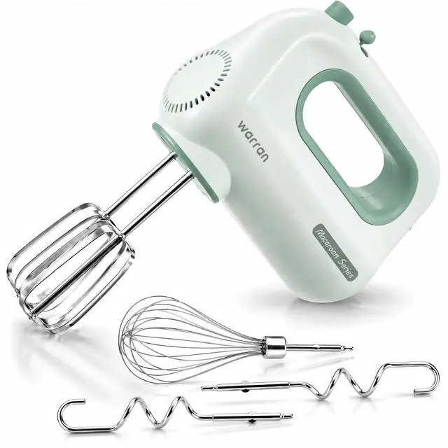 Main image of 300W Compact Lightweight Electric Hand Mixer, with Powerful Quiet DC Motor for Baking, Cake, Brownies, Cookie Dough, Ideal for Home Kitchen (Green)