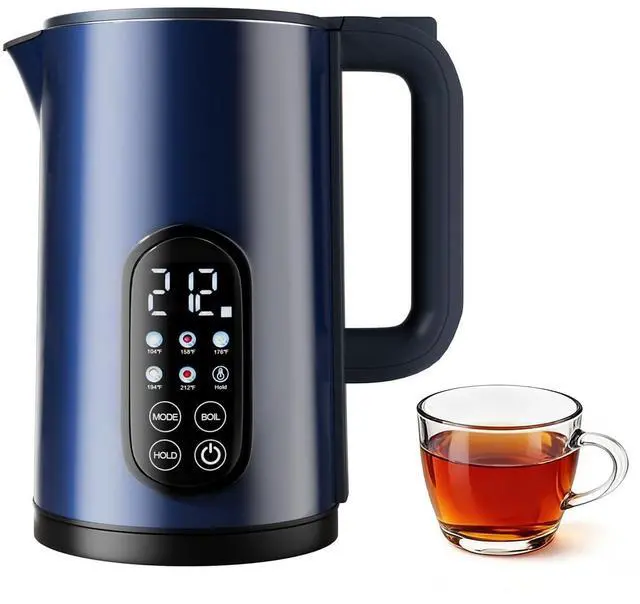 Main image of Electric Kettle with Temperature Control, 1.7L Hot Water Kettle for Tea, Coffee & Daily Use, 5 Presets, 2H Keep Warm, Stainless Steel Interior, Auto Shut-Off, Cordless Electric Tea Kettle, Blue