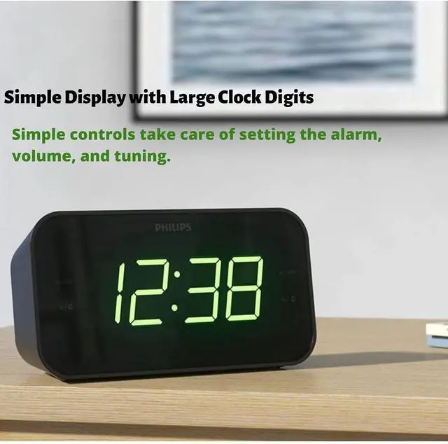 Alt view image 3 of 7 - Digital Alarm Clock Radio, FM Radio Alarm Clocks for Bedrooms, Dual Alarm Clock Radios for Bedroom with Battery Backup, Sleep Timer Function, Easy Snooze and Large LED Display - Black