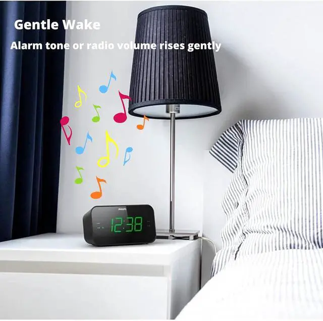 Alt view image 5 of 7 - Digital Alarm Clock Radio, FM Radio Alarm Clocks for Bedrooms, Dual Alarm Clock Radios for Bedroom with Battery Backup, Sleep Timer Function, Easy Snooze and Large LED Display - Black