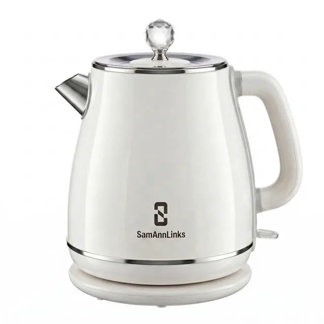 Main image of Electric Kettle - 1.8L Cordless Tea Pot, Stainless Steel Interior, Fast Boiling, Double Wall Insulation, Auto Shut-Off, White