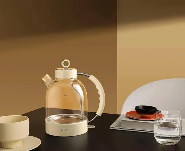 Alt view image 5 of 7 - Electric Kettle, Glass Electric Tea Kettle Boiler Gifts for Men/Women/Family 1.5L 1500W Borosilicate Glass Tea Heater, with Auto Shut-Off and Boil-Dry Protection (Beige)