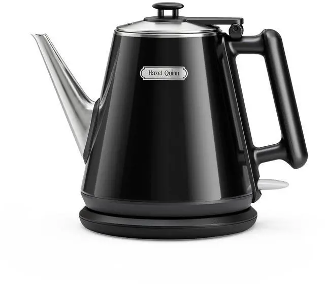 Main image of Electric Kettle - 1L/34oz Small Tea Kettle, 800W Fast Boil, All 304 Stainless Steel Interior, Double Wall for Cool Touch and Thermal, Auto Shut-Off, BPA-Free, Cordless - Jet Black