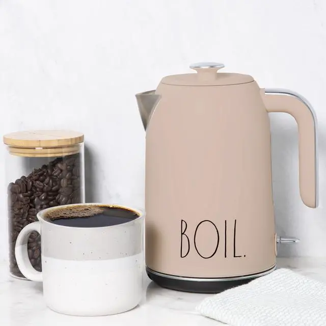 Alt view image 6 of 6 - Electric Hot Water Kettle - Stainless Steel Coffee Maker, Tea Kettle, Swivel Base, With Automatic Shut Off Boil-Dry Protection, Easy Pour Pitcher, 1500 Watt Boiling Power, 1.7 Liters, Blush