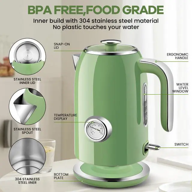 Alt view image 2 of 7 - Electric Kettle,1.7L Stainless Steel Electric tea kettle