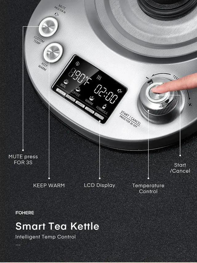 Alt view image 2 of 7 - Electric Tea Kettle, 9 Temperature Control Presets Glass Kettle, 1200W Tea Pot with Removable Infuser, 2 Hours Keep Warm, 1.7 Liter Electric Kettles, Borosilicate Glass & Stainless Steel