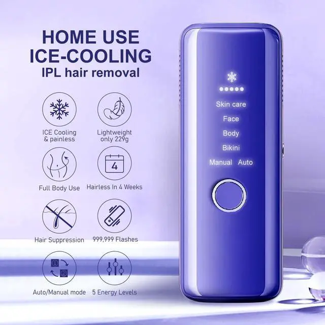 Alt view image 2 of 7 - IPL Hair Removal,Laser Hair Removal,hair removal device,Permanent Hair Removal With Ice-Cooling,At-Home Hair Remover,Painless & Long-Lasting Results,Holiday gifts for women and men.