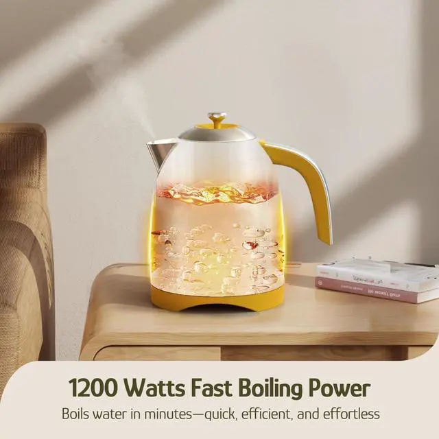 Alt view image 5 of 7 - X Eduardo Recife Collaboration Electric Kettle - 1.7 Liters (57oz) Stainless Steel Water Kettle, BPA-Free Interior, 1200W Fast Boiling, Cordless, Automatic Shut Off - Floral Printed