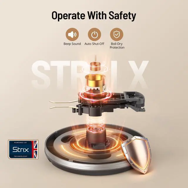 Alt view image 4 of 7 - Electric Tea Kettle, 6 Precise Temperature Presets 1.7L Stainless Steel Electric Kettle Temperature Control,1500W Fast Boiling Hot Water for Oolong & Green Tea with Strix Control